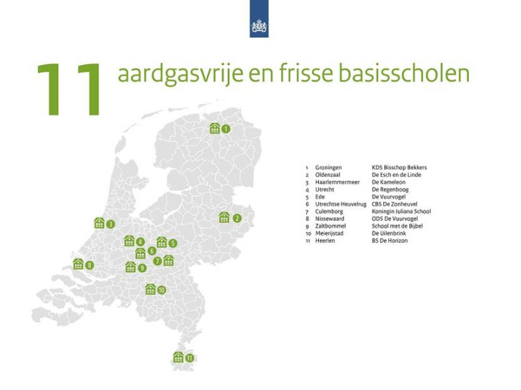 11 aardgasvrije scholen - bron: rijksoverheid.nl