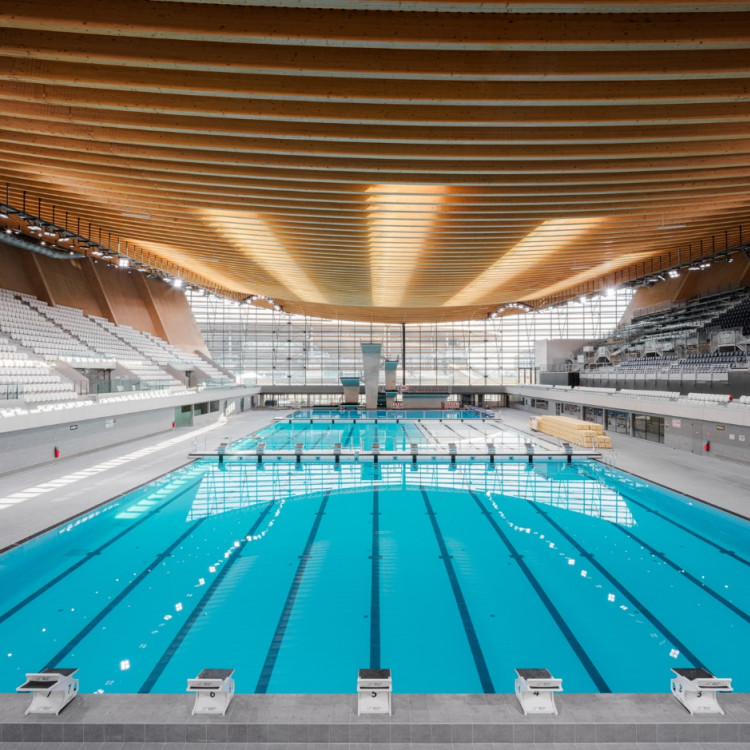 Nederlands architectenbureau VenhoevenCS voor duurzame architectuur, stedenbouw en infrastructuur, heeft duurzaam Olympisch zwembad Parijs ontworpen